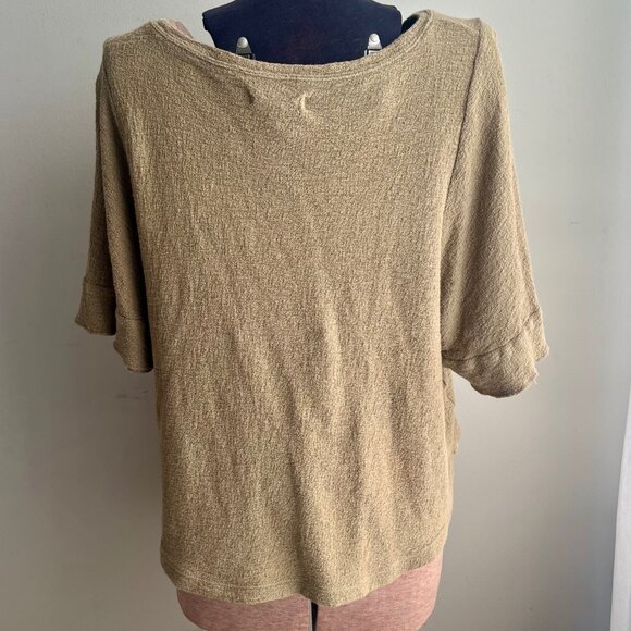 Madewell Textured Cotton Boxy Tee – Olive Green – Size M - Picture 4 of 6